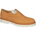 Hogan women's orange Leather brogue oxfords shoes