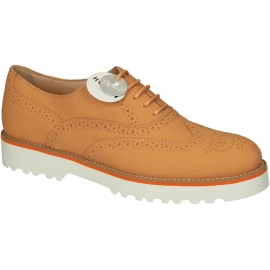 Hogan women's orange Leather brogue oxfords shoes