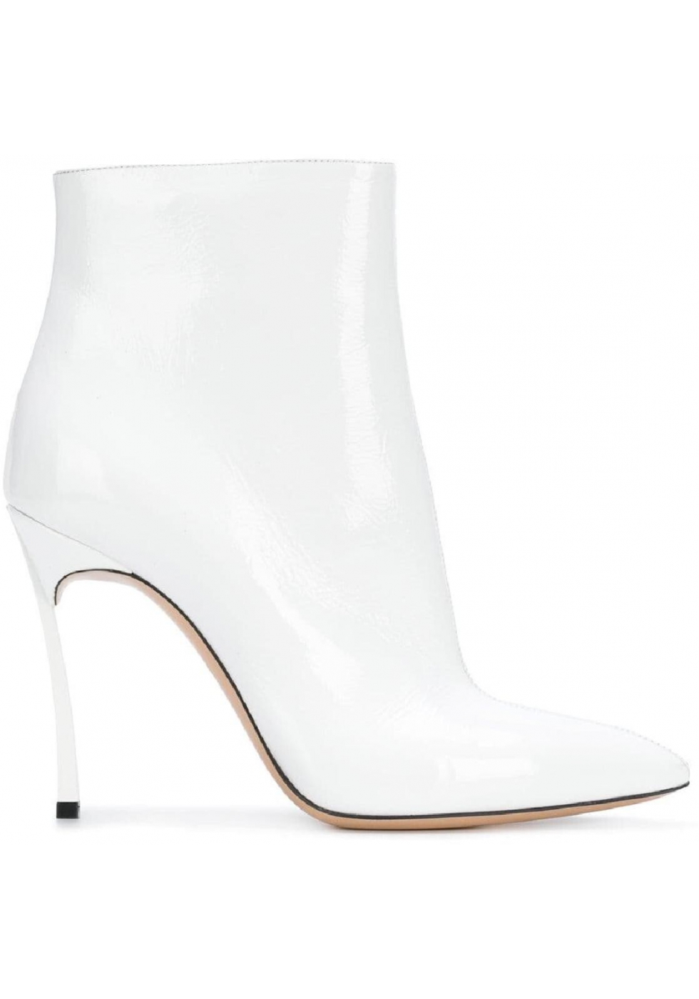 Casadei women's ankle boots in white Patent Leather with stiletto heels ...