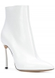Casadei women's ankle boots in white Patent Leather with stiletto heels