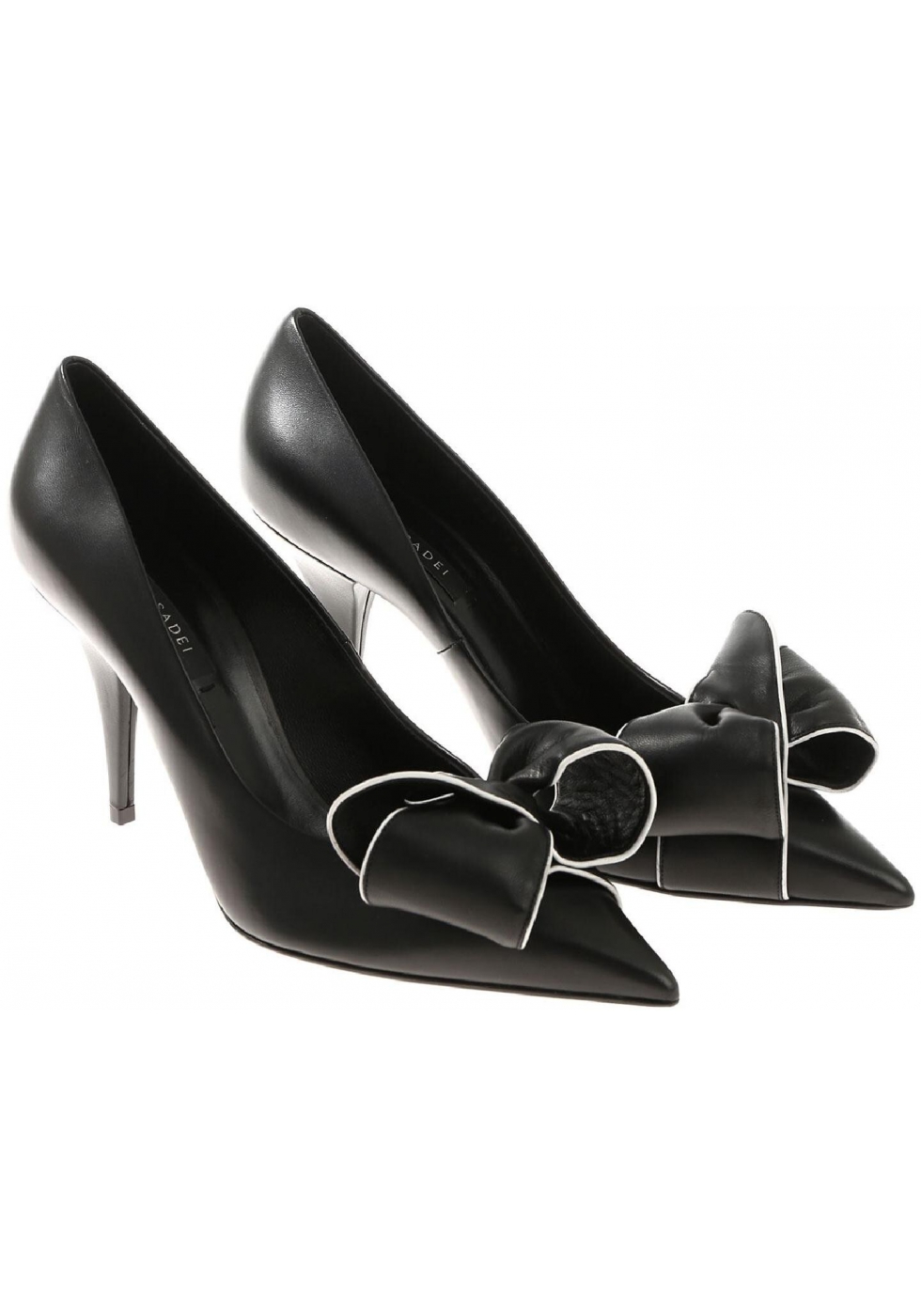 Casadei women's classic in black Leather with colored bow made - Italian Boutique