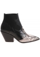 Casadei Daytime cowboy boot in black lether with ayers inserts