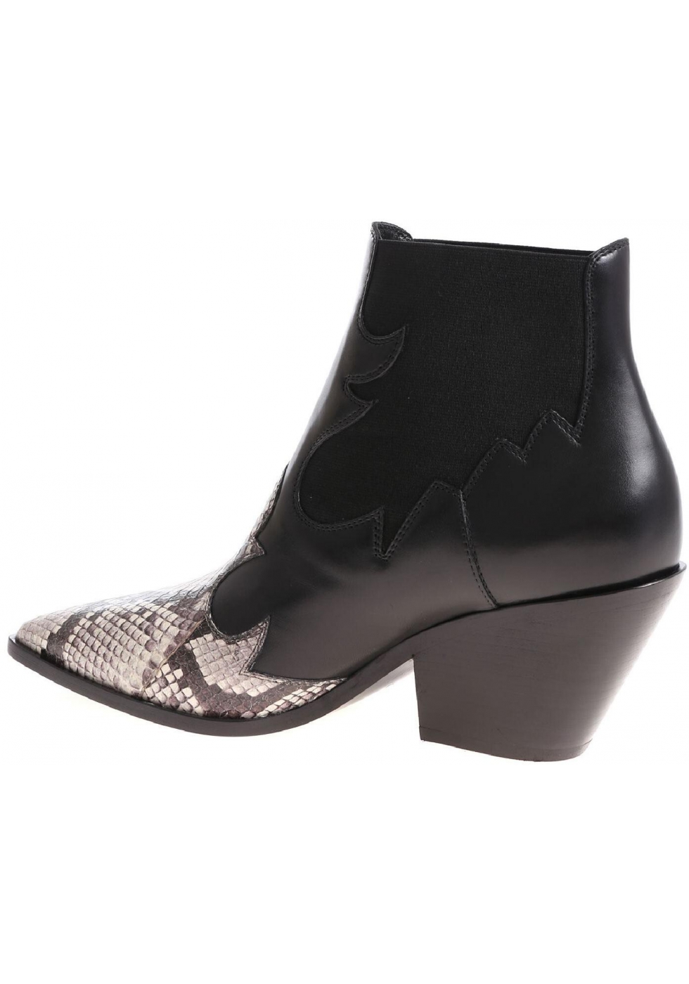 Casadei Daytime cowboy boot in black lether with ayers inserts ...