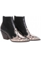 Casadei Daytime cowboy boot in black lether with ayers inserts