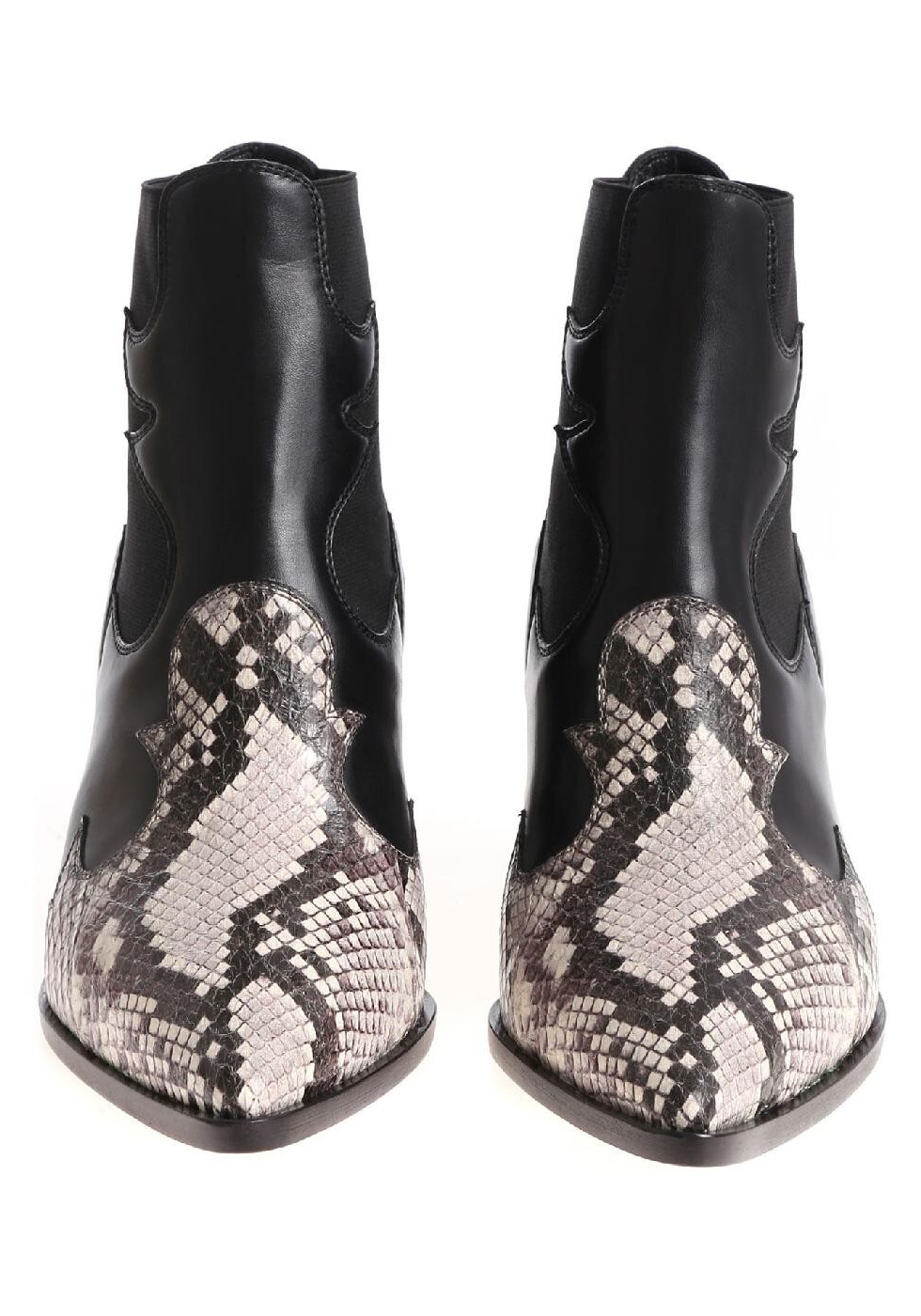Casadei Daytime cowboy boot in black lether with ayers inserts ...