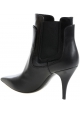 Casadei women's booties in black Leather with stiletto pumps