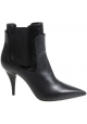 Casadei women's booties in black Leather with stiletto pumps