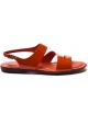 Tod's Women's flat sandals in paprika red patent leather with buckle closure