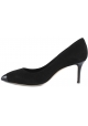 Giuseppe Zanotti Women's pumps shoes in grey velvet with patent leather heel and toe