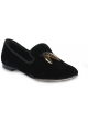 Giuseppe Zanotti Women's slip-on loafers shoes in black velvet with metal tassel