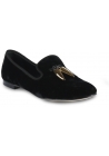 Giuseppe Zanotti Women's slip-on loafers shoes in black velvet with metal tassel