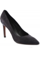 Santoni Women's high heels pointed toe pumps shoes in gray suede leather