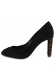 Giuseppe Zanotti Woman's pumps shoes in black suede leather with leopard-print heel