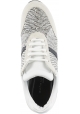 Barbara Bui Women's low top sneakers shoes in white and black leather with python print