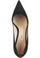 Barbara Bui Women's metal pointed toe pumps shoes in black suede leather