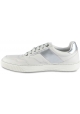 Lanvin Men's low sneakers in white leather with hologram effect and laces