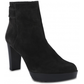 Stuart Weitzman Women's heeled ankle boots in anthracite suede leather with side zip
