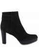 Stuart Weitzman Women's heeled ankle boots in anthracite suede leather with side zip