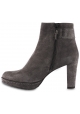Stuart Weitzman Women's heeled ankle boots in taupe suede leather with side zip