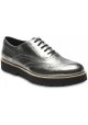 Hogan Women's brogues oxfords shoes in lead leather with metallic effect