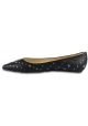 Jimmy Choo Women's pointed toe ballet flats shoes in black leather with star-shaped studs