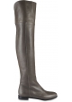 Jimmy Choo Women's over the knee boots in gray leather with side zip