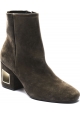Vic MatiÃ© Women's ankle boots in brown suede heel with metal hole