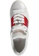 Barbara Bui women's low sneakers in white leather with red python side band