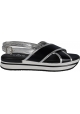 Hogan women's slingback sandals in black and silver leather