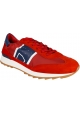 Philippe Model men's sneakers in red suede and microfiber and rubber sole