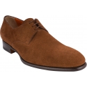 Santoni Men's lace-ups formal shoes in brown suede leather