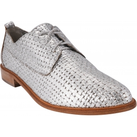 Vic Matie Women's lace-ups derby shoes in silver woven leather