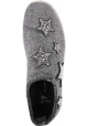 Giuseppe Zanotti Women's slip-on sneakers shoes in silver fabric with stars and strass