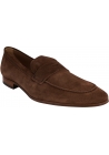 Tod's Men's elegant slip-on loafers shoes in chestnut colored suede leather