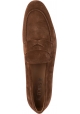 Tod's Men's elegant slip-on loafers shoes in chestnut colored suede leather