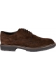 Tod's Men's derby brogues lace-ups shoes in dark brown suede leather