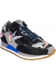 Philippe Model Women's sneakers in blue and silver tropical hummingbird print fabric