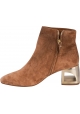 Sartore Women's heeled ankle boots in cognac suede leather