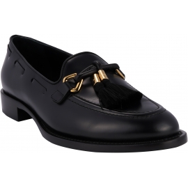 Giuseppe Zanotti Women's slip-on loafers shoes in black leather with tassels