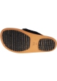 Marni Women's flat sandals in tan leather and black fur with gold and orange details