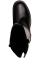 Valentino Women's over-the-knee boots with square heel in black leather with golden logo
