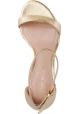 Stuart Weitzman Women's heeled sandals in gold leather with ankle strap