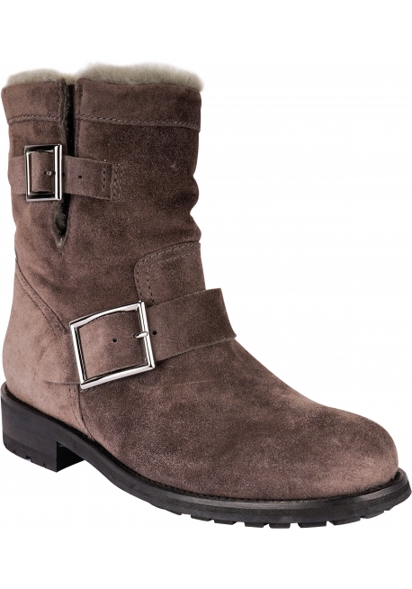 Jimmy Choo Women's ankle boots in grey suede leather with fur inside