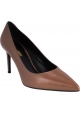 Yves Saint Laurent Women's pointed toe heeled pumps shoes in taupe leather