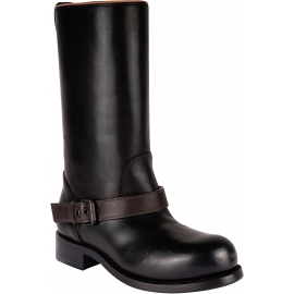 Bottega Veneta Women's mid-calf ankle boots in black leather with buckle strap