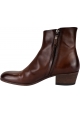 Pantanetti Women's ankle boots in brown leather with side zip