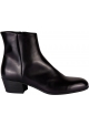 Pantanetti Women's ankle boots in black leather with side zip