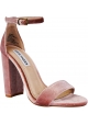 Steve Madden Women's high heels sandals in pink velvet with ankle strap
