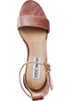 Steve Madden Women's high heels sandals in pink velvet with ankle strap