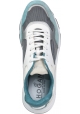 Hogan Men's lace-up sneakers in suede leather and white and light blue fabric